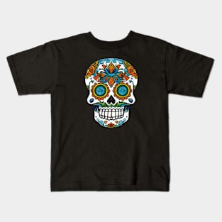 Colorful Traditions: Traditional Sugar Skull Art Kids T-Shirt